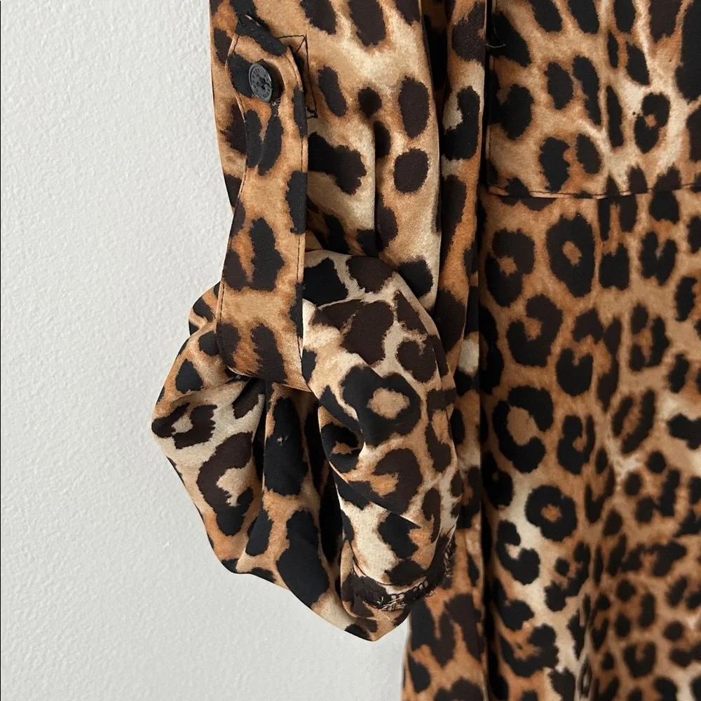 Express Animal Print Portofino Button Down Shirt - Picture 4 of 4